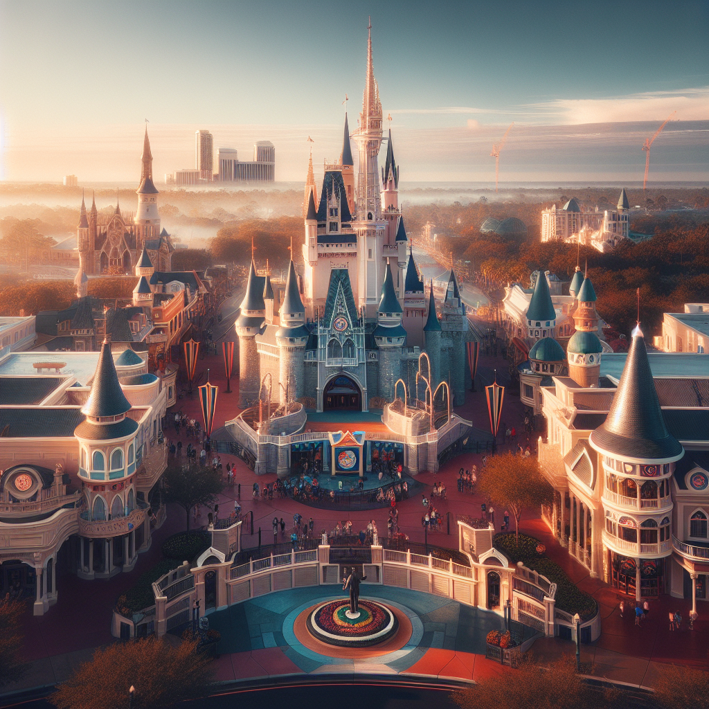 Beautiful view of Walt Disney World Resort in Orlando, Florida, symbolizing the diverse culture and vibrant community in Florida.
